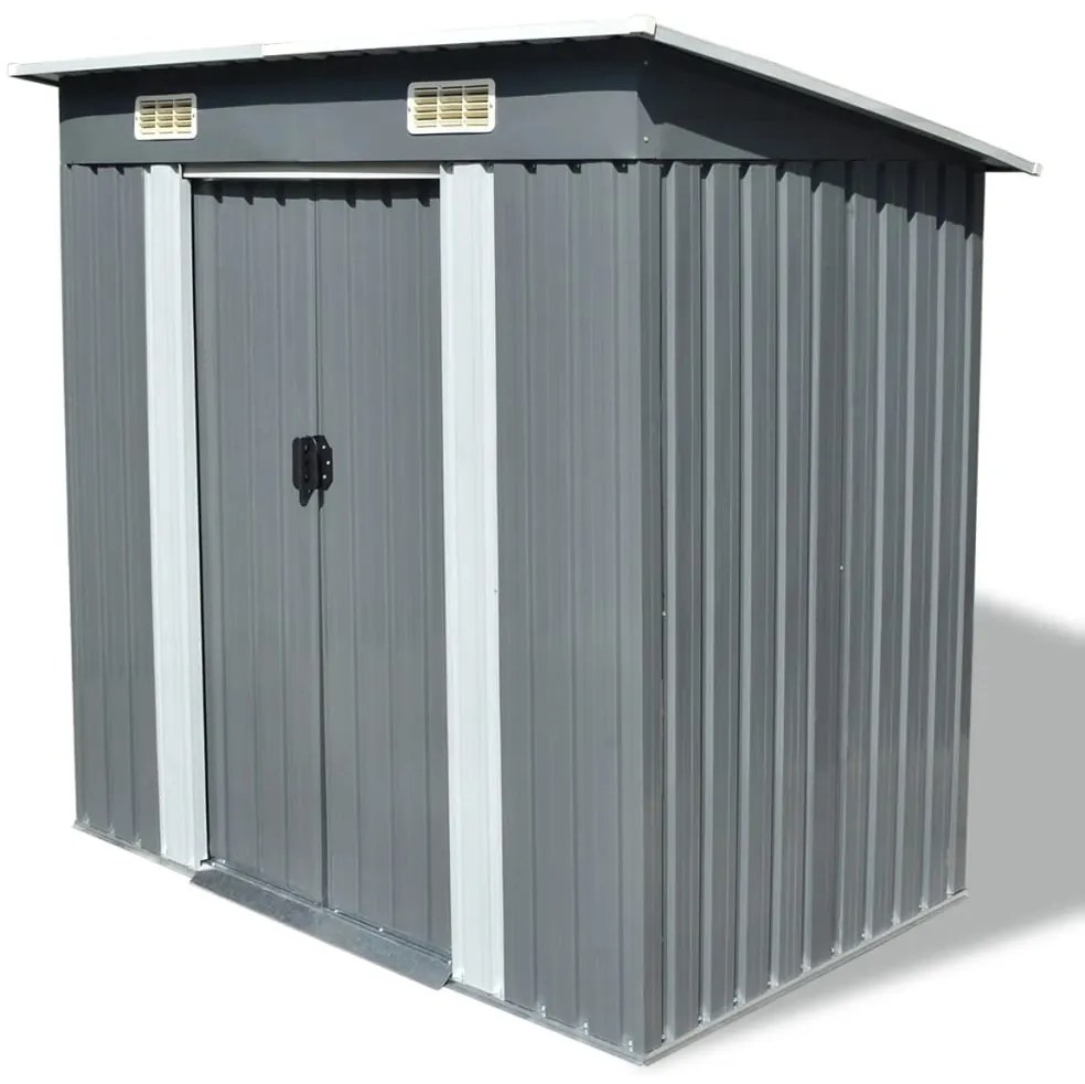 42982 vidaXL Abrigo de jardim metal cinzento