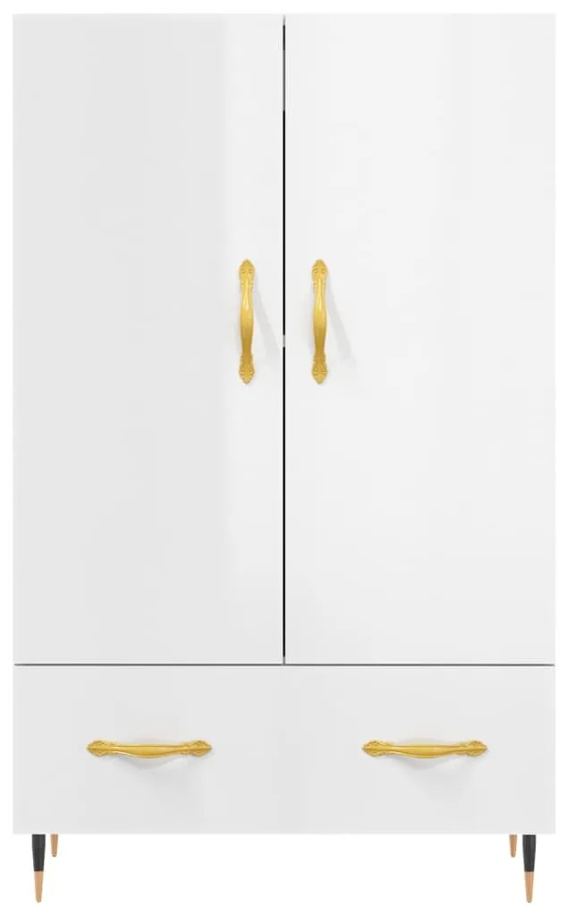 Aparador alto 69,5x31x115 cm derivados madeira branco brilhante