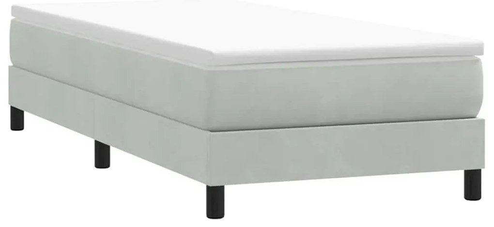 Box Cama primavera sem Colchão Cinzento Claro 90x210 cm Veludo