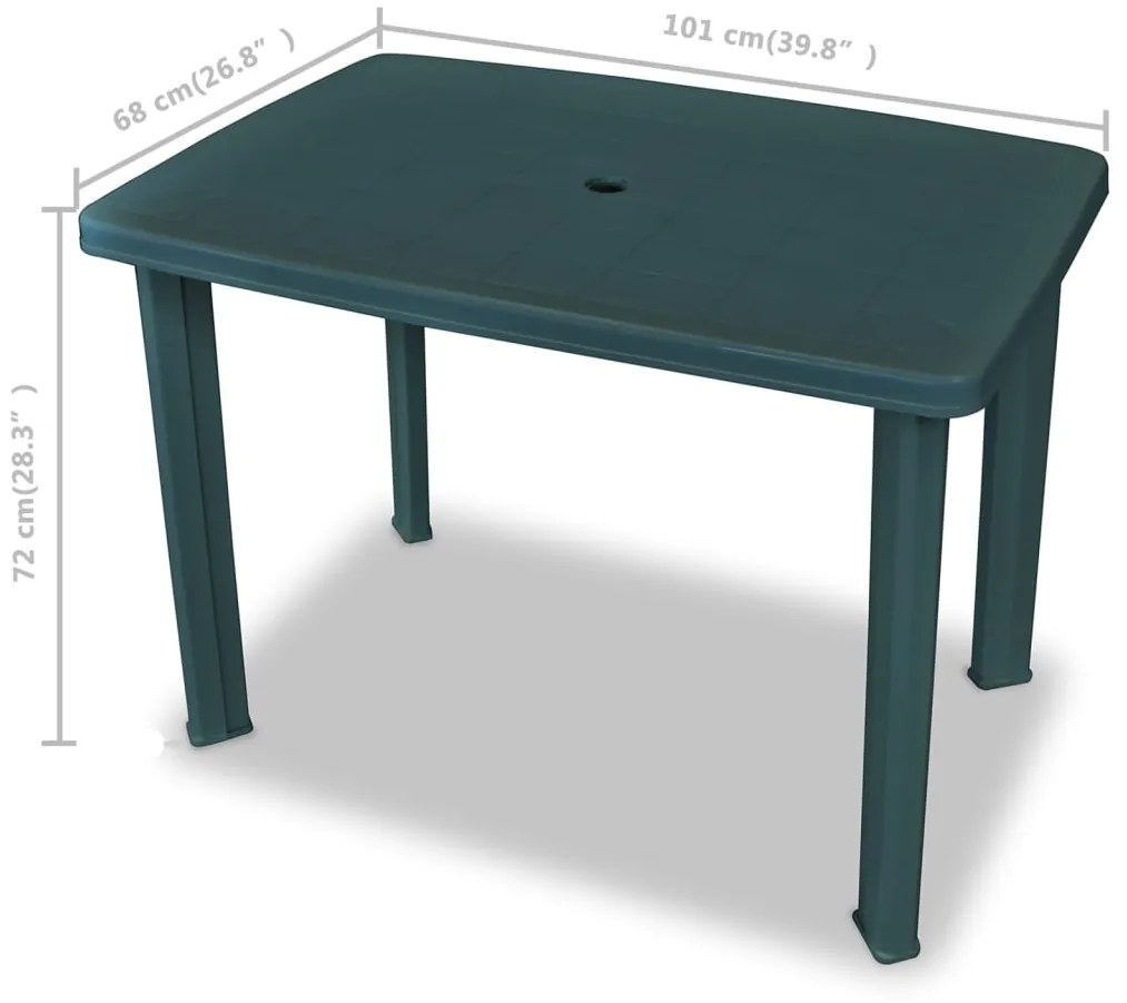 Conjunto bistrô 3 pcs plástico verde