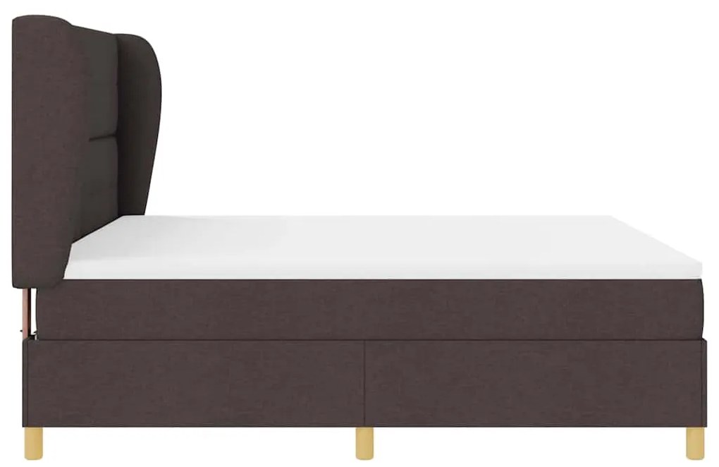Cama Box Spring com Colchão vidaXL Marrom Escuro 180x200 cm Tecido