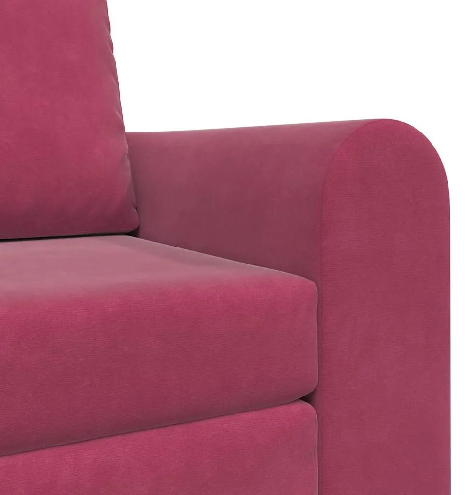 Sofá Cama 2 em 1 Vinho 98x71x83 cm Veludo