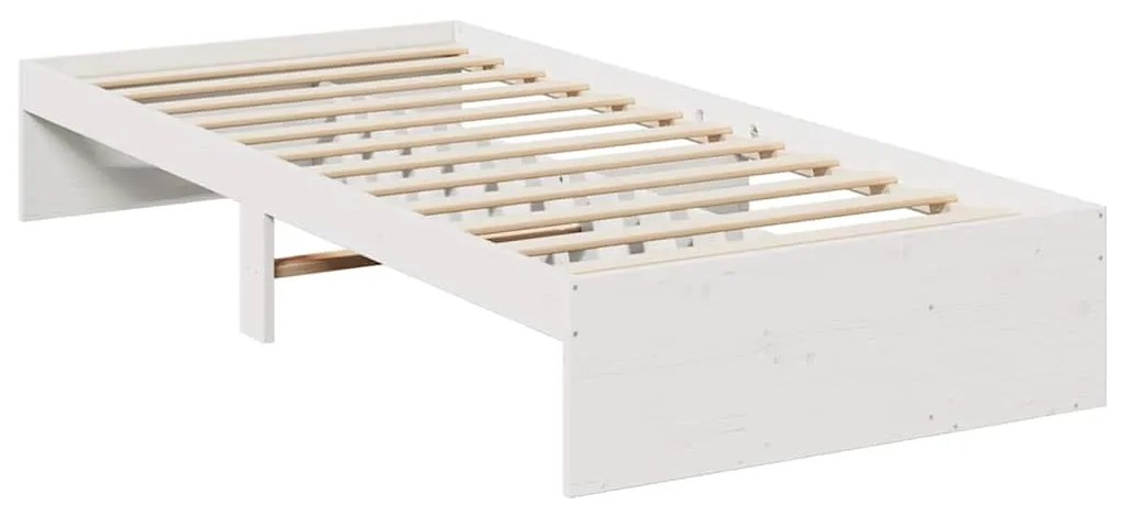 Cama dia sem colchão branco 100x200 cm pinho de madeira maciça