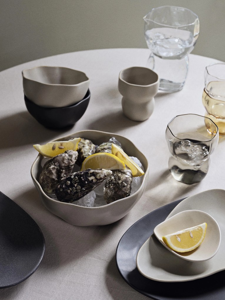 Tigela de cereais artesanal com forma orgânica Limfjord