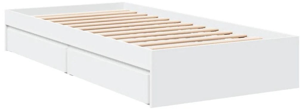 Estrutura de cama c/ gavetas 90x200 cm derivados madeira branco