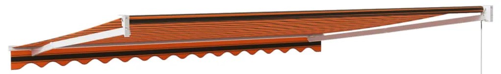 Toldo retrátil 4x3 m tecido e alumínio laranja e castanho