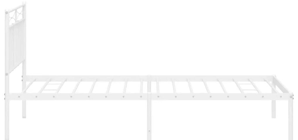 Estrutura de cama em metal com cabeceira 107x203 cm branco
