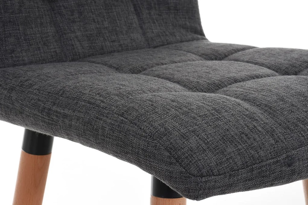 Banco de bar Lincoln em tecido 42 x 94 x 49 cm Cinzento