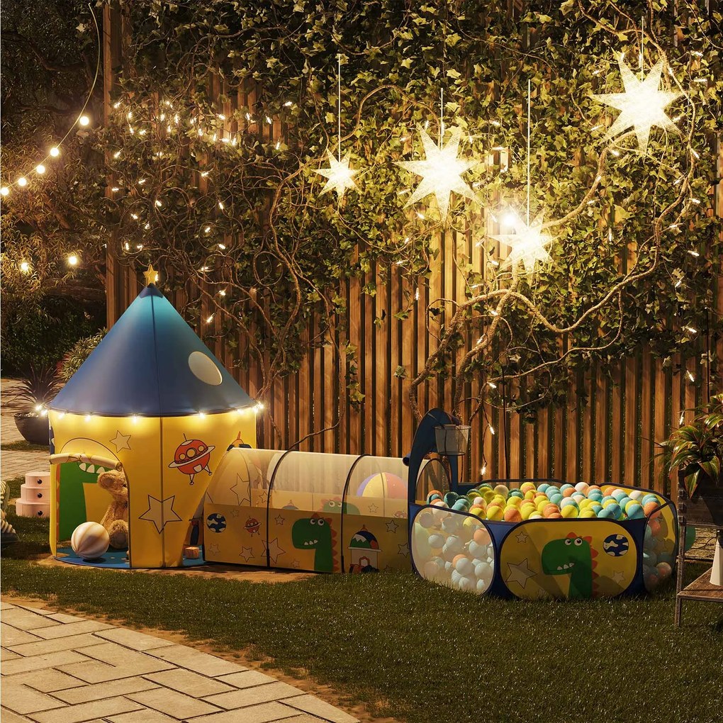 Tenda de brincar para crianças, 115 x 110 x 36 cm (BOLAS NÃO INCLUIDAS) amarela e azul