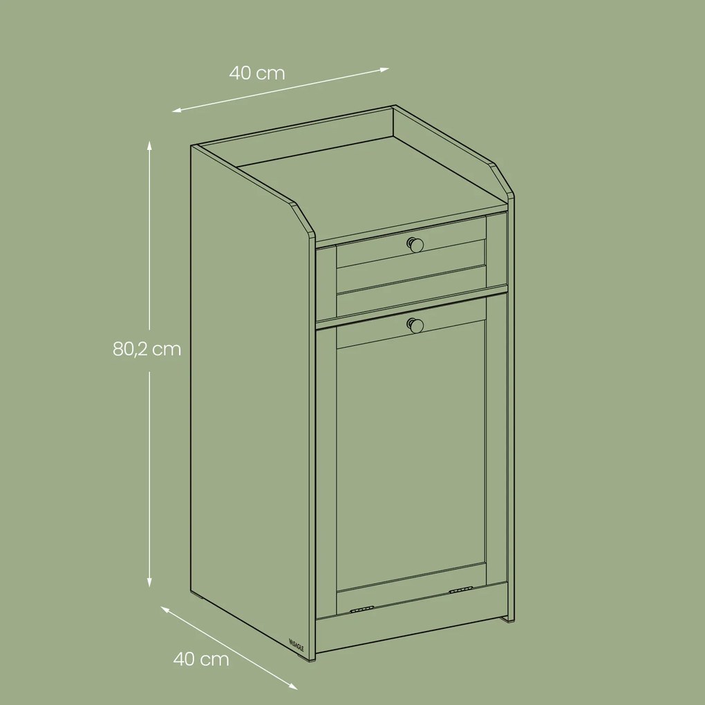 Armário de casa de banho com cesto da roupa suja 40 x 40 x 80,2 cm Branco