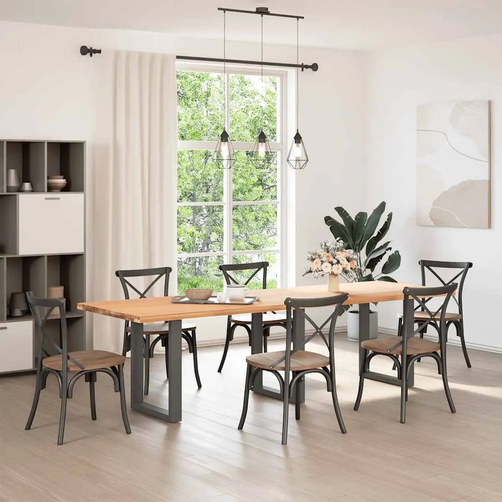 Pés para mesa de jantar em formato de U, 3 peças, antracite, 70x(72-73