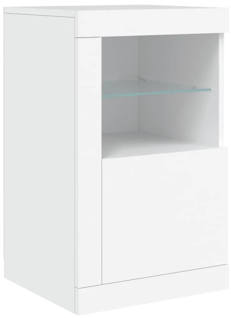 Aparador com luzes LED 142,5x37x67 cm branco