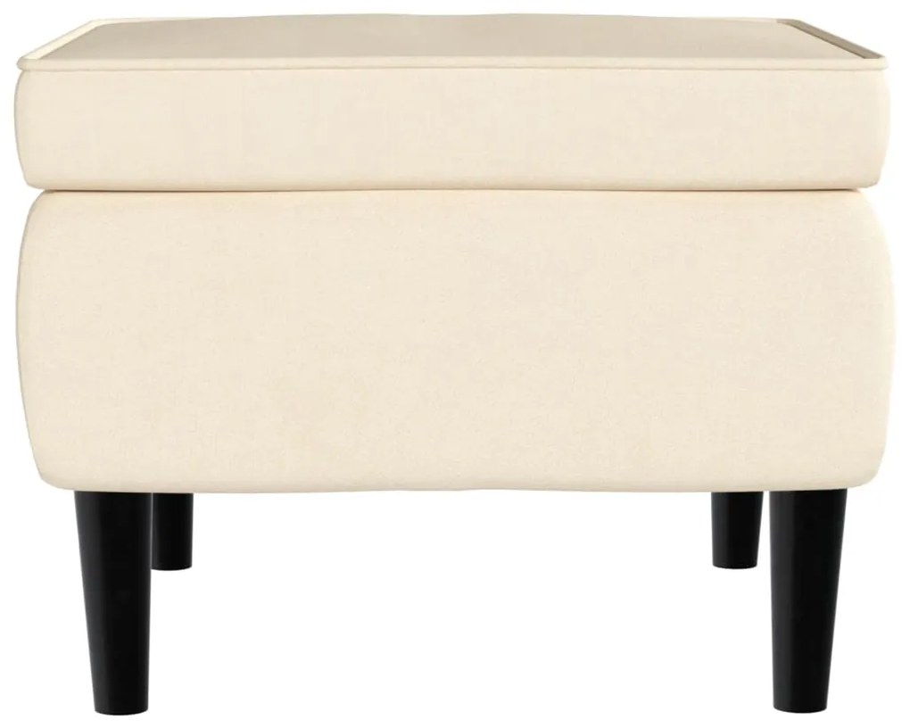 Poltrona de descanso com banco veludo cor creme