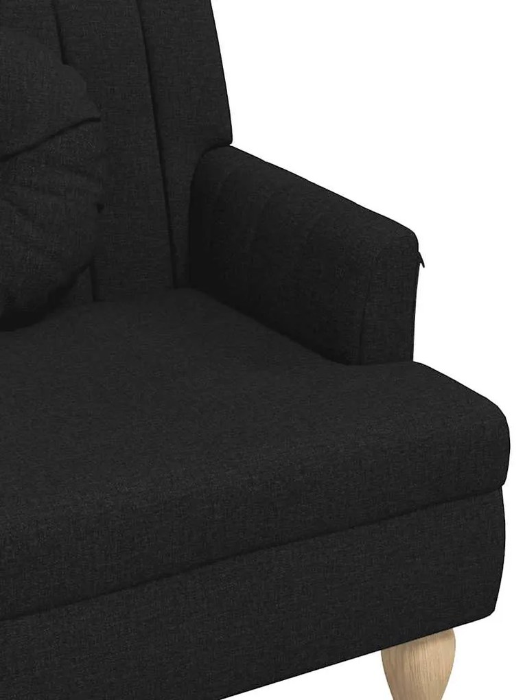 Banco c/ almofadões 113x64,5x75,5 cm tecido preto