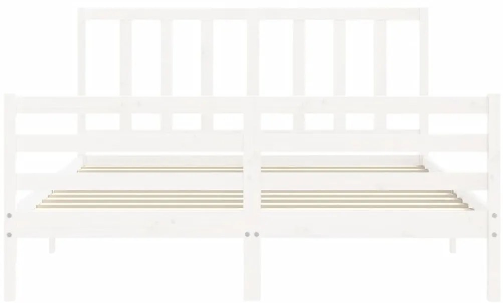 Cama sem colchão 160x200 cm madeira de pinho maciça branco