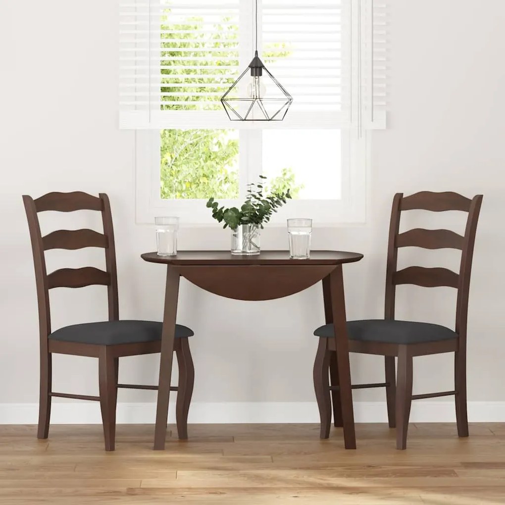 Cadeiras de jantar com almofadões 2 pcs madeira maciça castanho