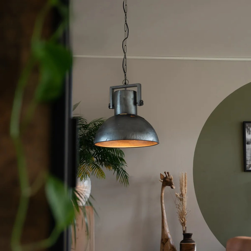Candeeiro de suspensão industrial cinzento 40 cm - Samia Sabo