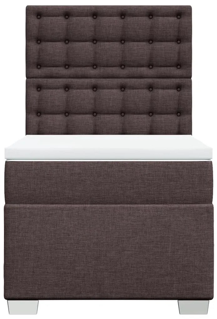Cama com molas/colchão 90x190 cm tecido castanho-escuro