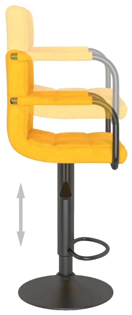 Bancos de bar 2 pcs veludo amarelo mostarda