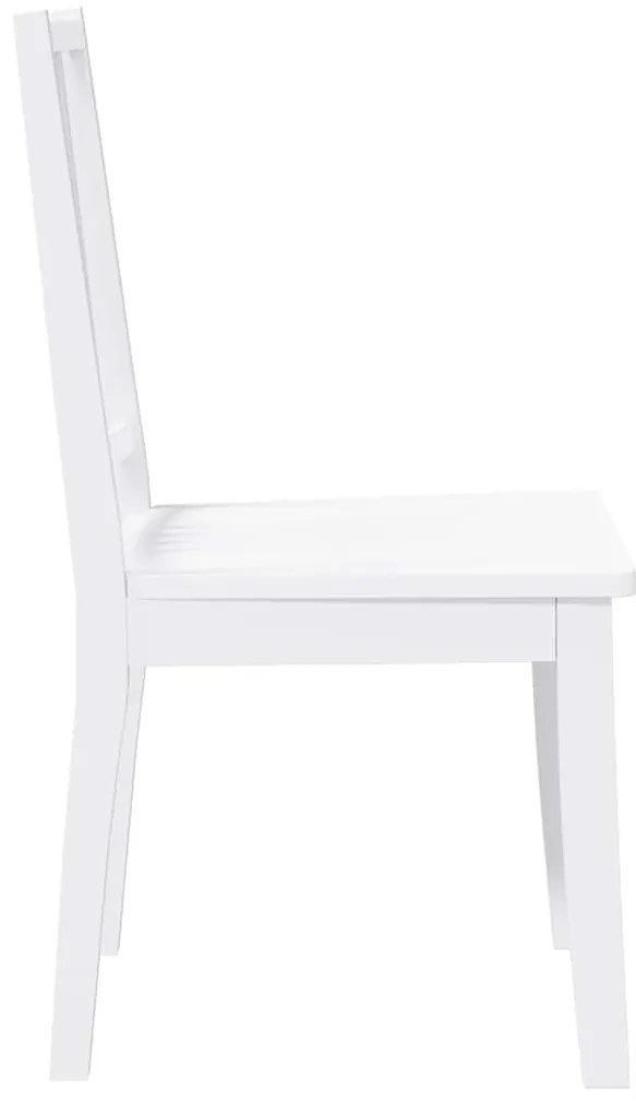 Cadeiras de jantar 2 pcs madeira de seringueira maciça branco