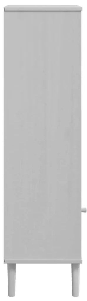 Estante SENJA aspeto de vime 60x35x130 cm pinho maciço branco