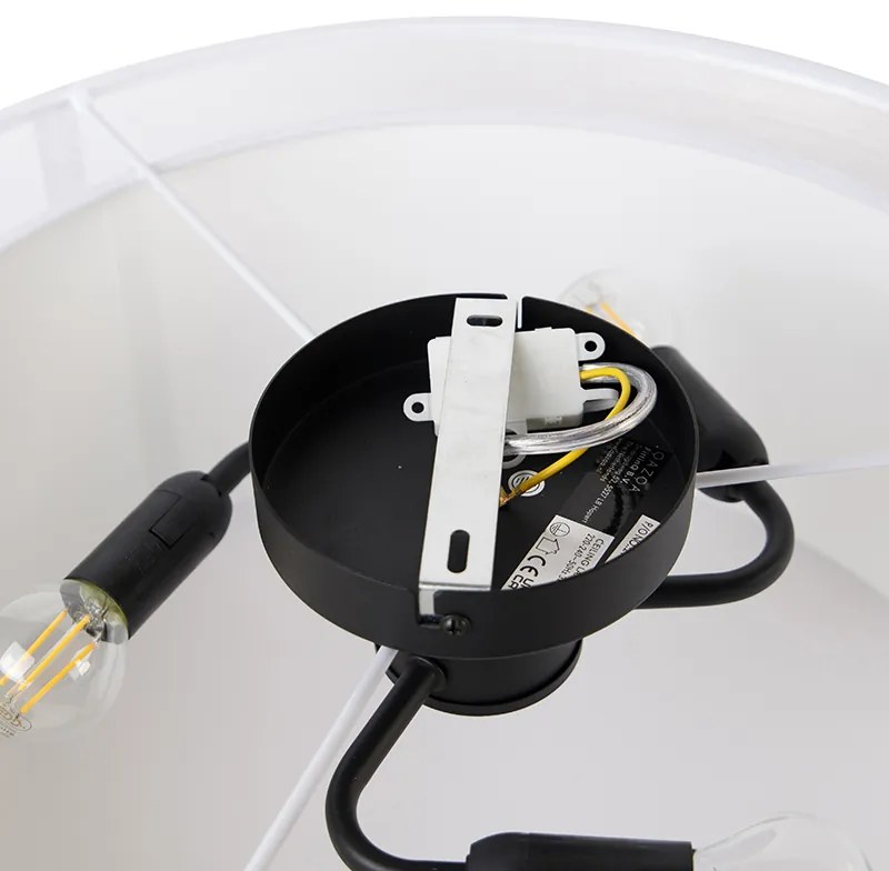 Candeeiro de teto moderno branco 50 cm 3 luzes - Drum Duo