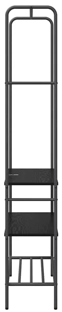 Suporte para Roupas com Prateleiras Carvalho preto