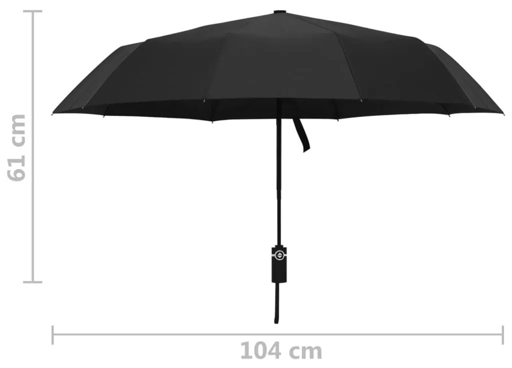 Guarda-chuva dobrável automático 104 cm preto