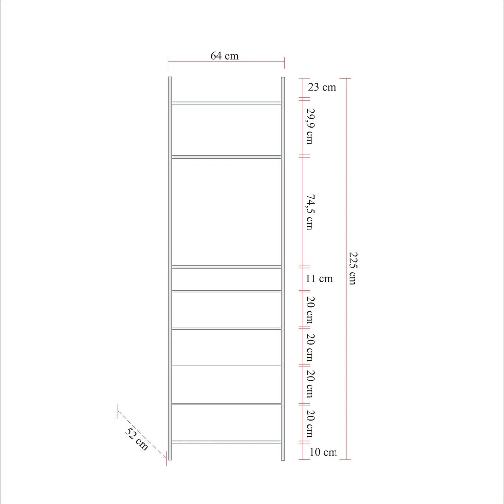 Roupeiro Dynamic – Pinho Atlântico – 64 x 225 x 52 cm