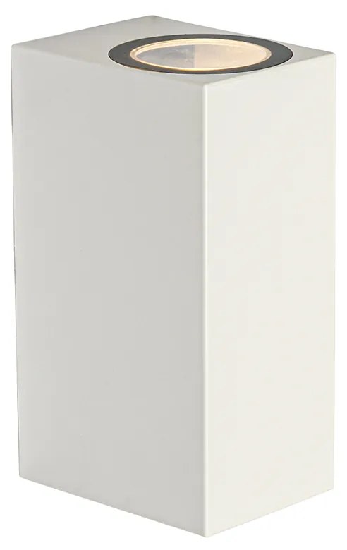 Candeeiro de parede exterior moderno branco em plástico 2-luzes - Baleno Moderno