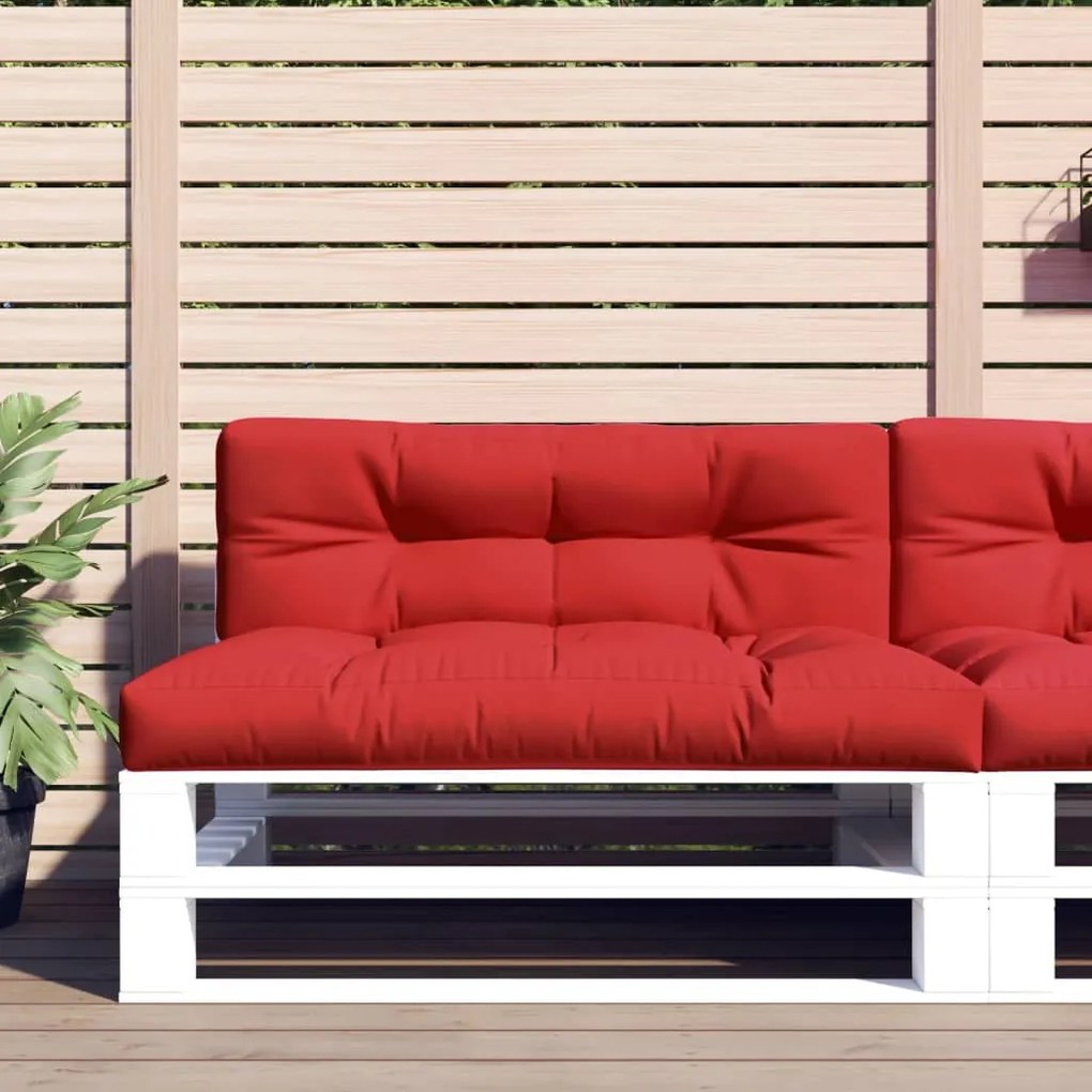 vidaXL Almofadões de paletes 2 pcs tecido vermelho