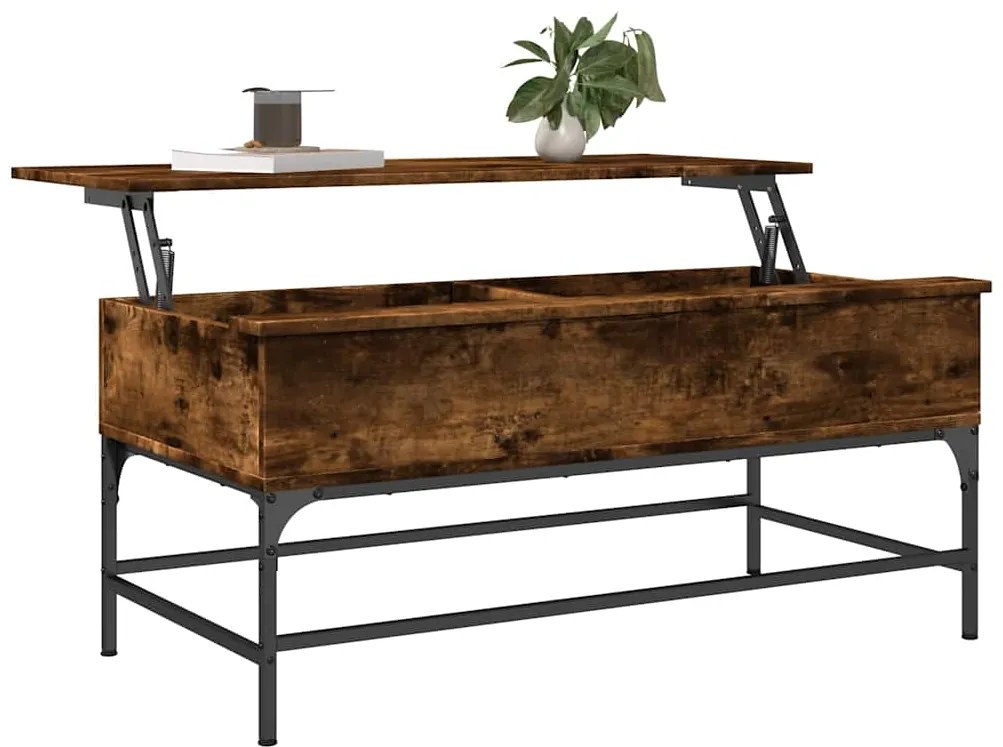 Mesa de centro 100x50x45cm deriv. madeira/metal carvalho fumado
