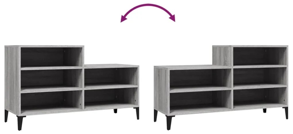 Sapateira 102x36x60 cm derivados de madeira sonoma cinza