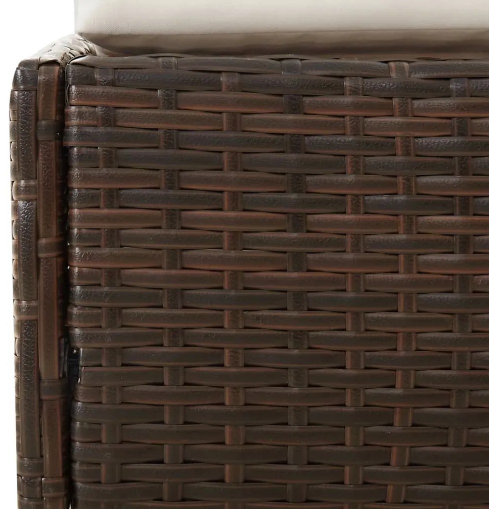 Espreguiçadeira de jardim 110x200 cm vime PE castanho