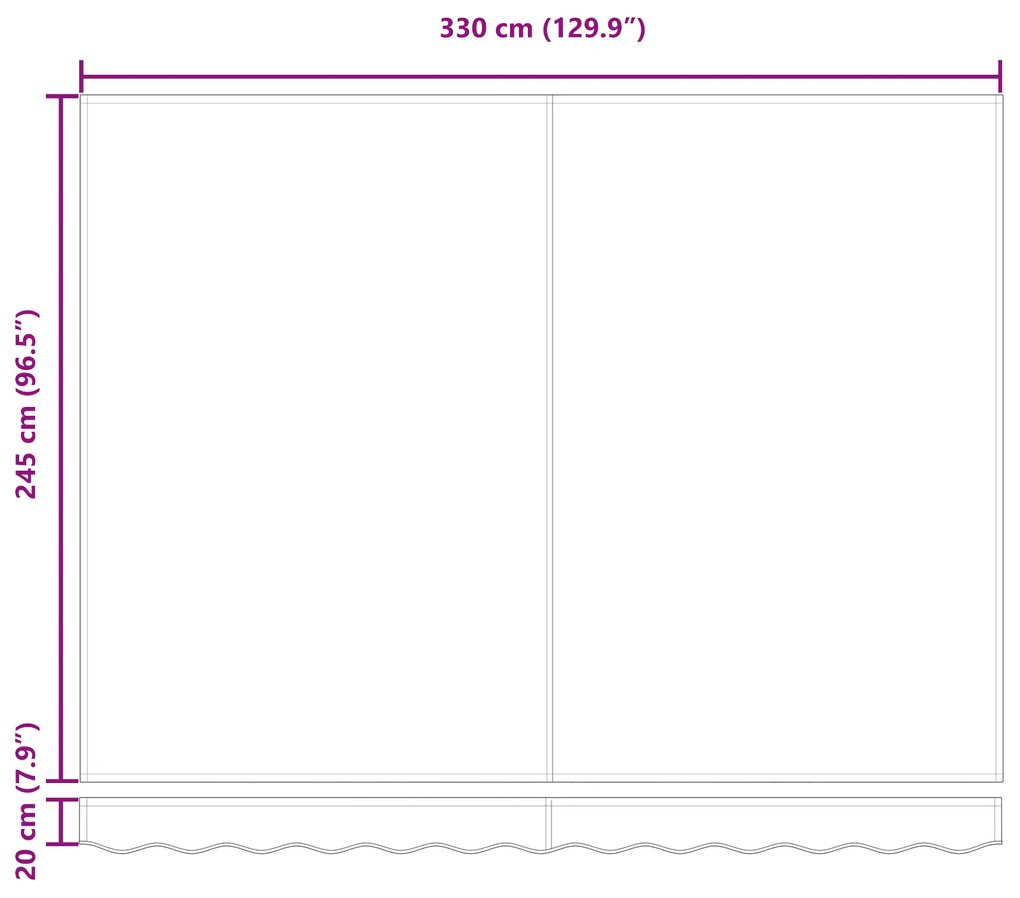 Toldo Retrátil Manual Branco 350x250 cm
