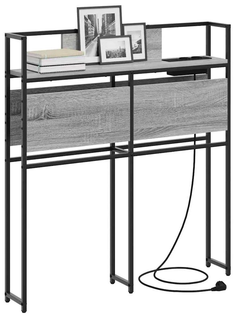 Cabeceira de armazenamento com cabeceira Sonoma cinzento 100 cm