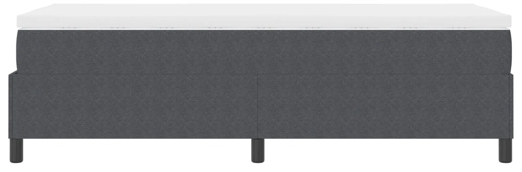 Cama Box com Colchão Cinza Escuro 80x200 cm Tecido de Veludo Cotelê