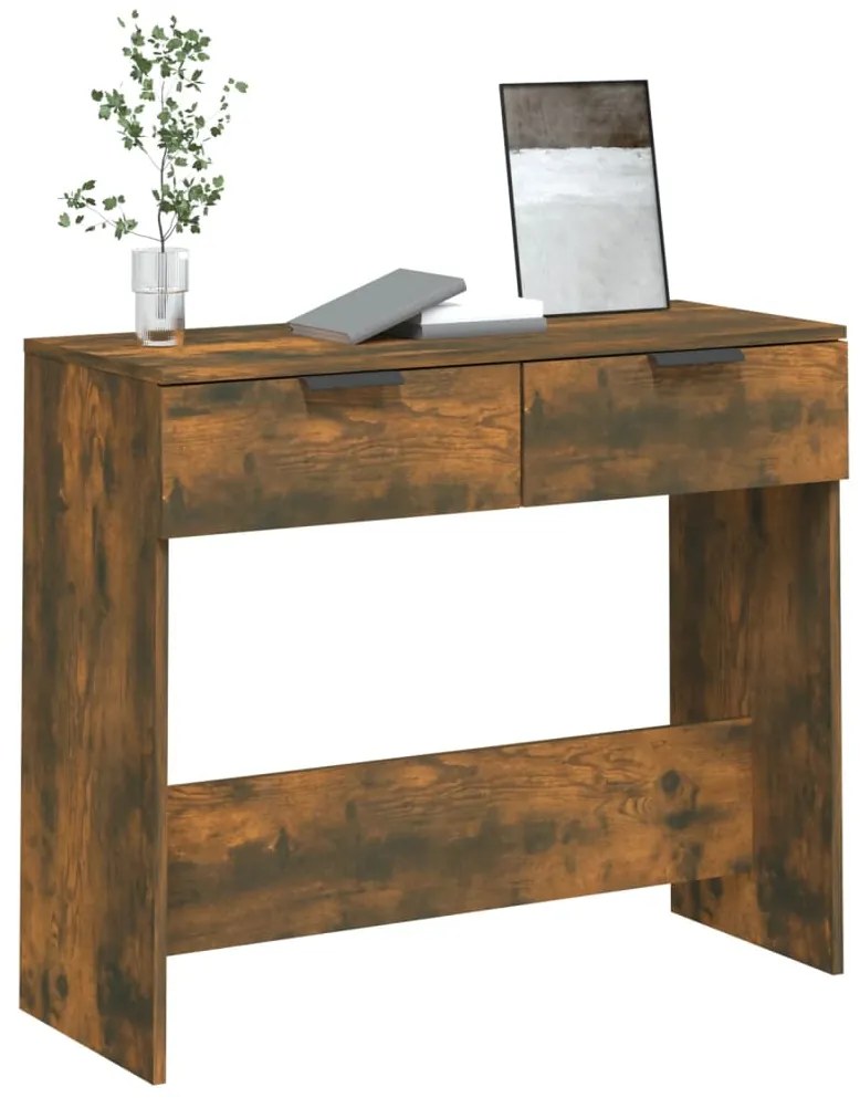 Mesa consola 90x36x75 cm derivados de madeira carvalho fumado
