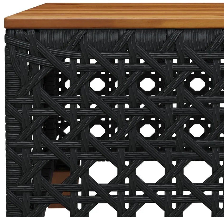 6 pcs conjunto sofás de jardim c/ almofadões vime PE preto
