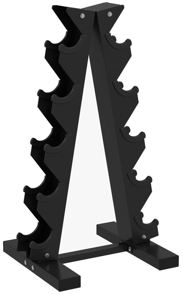 SPORTNOW Suporte para Halteres de 5 Níveis Suporte de Armazenamento para Halteres de Aço para Treinamento 35x33x66 cm Preto