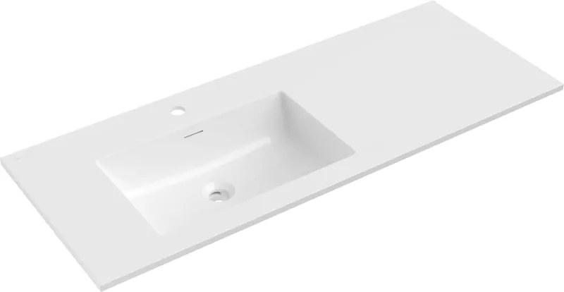Mexen Otis lavatório embutido na bancada esquerda 121 x 46,5 cm, branco brilhante - 25181200L