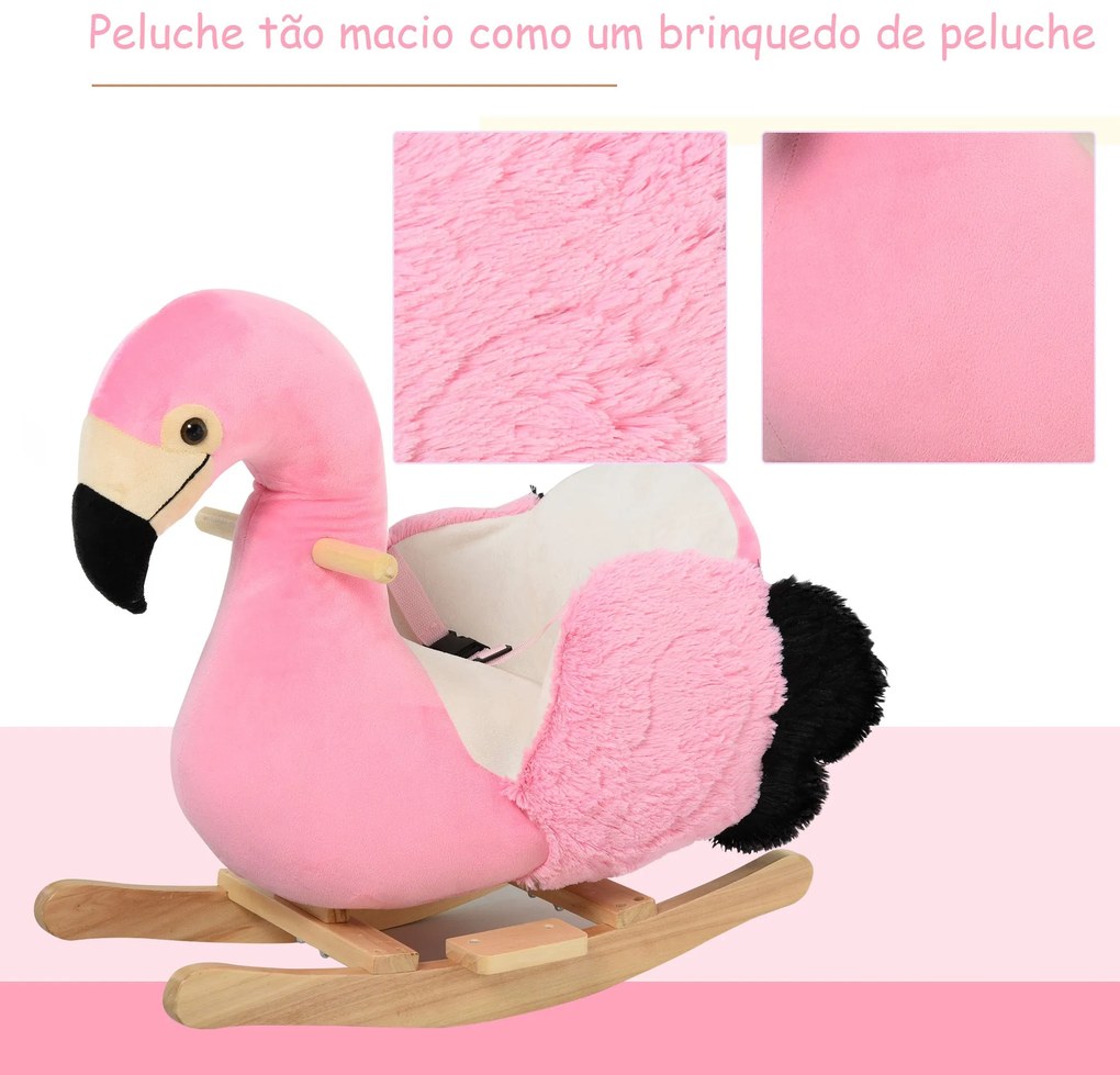 Baloiço de Flamingo para Crianças acima de 3 Anos Baloiço Infantil de