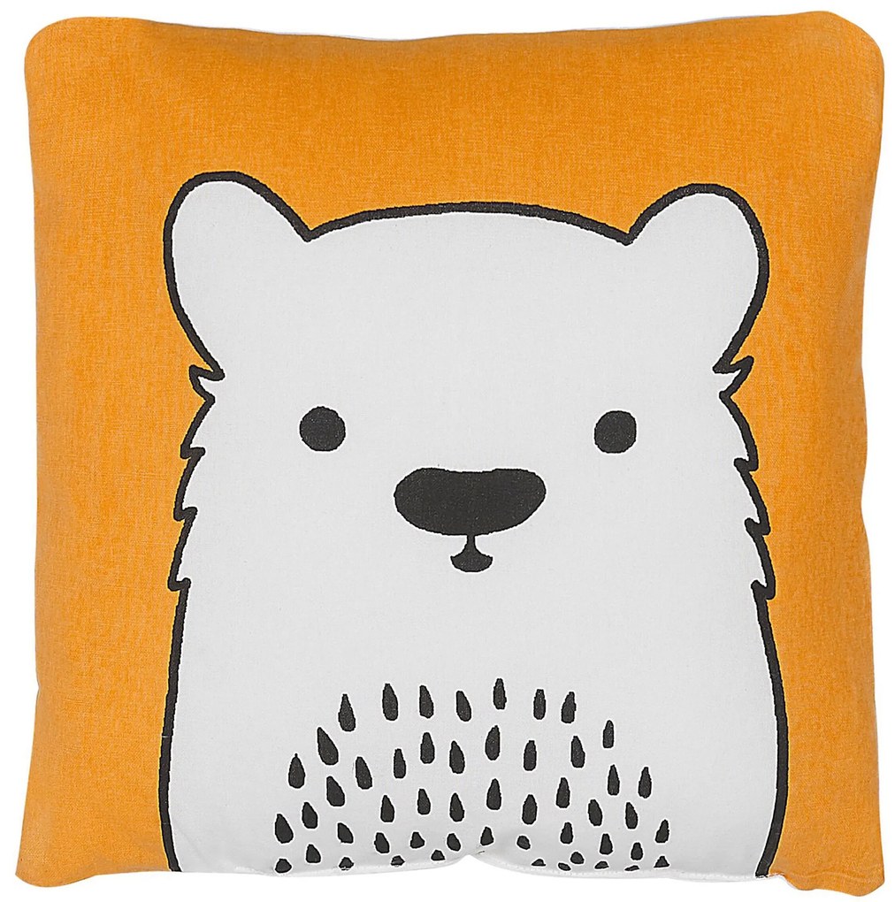 Conjunto de 2 almofadas decorativas laranjas com estampa de urso 45 x 45 cm WARANASI Beliani