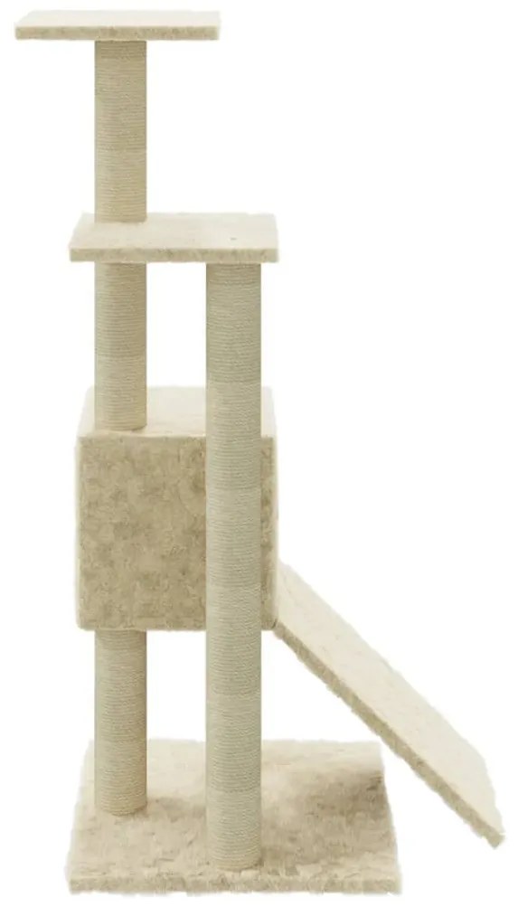 Árvore para gatos c/ postes arranhadores sisal 92 cm cor creme
