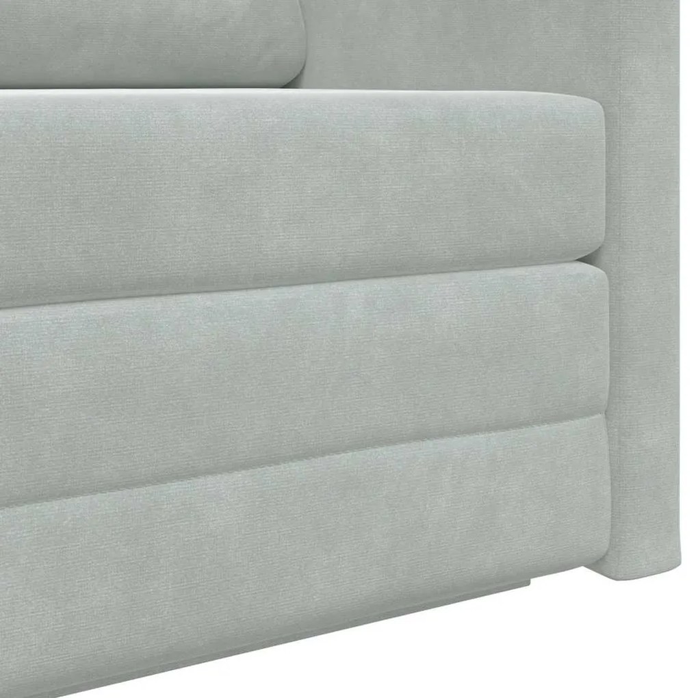Sofá Cama de Chão 2-em-1 Cinza Claro 124x204x61 cm Veludo