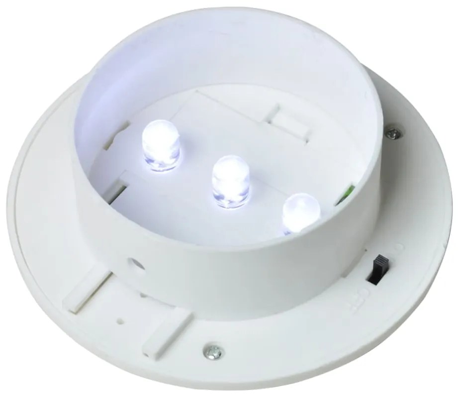 Candeeiros solares de exterior LED para vedações 12 pcs branco