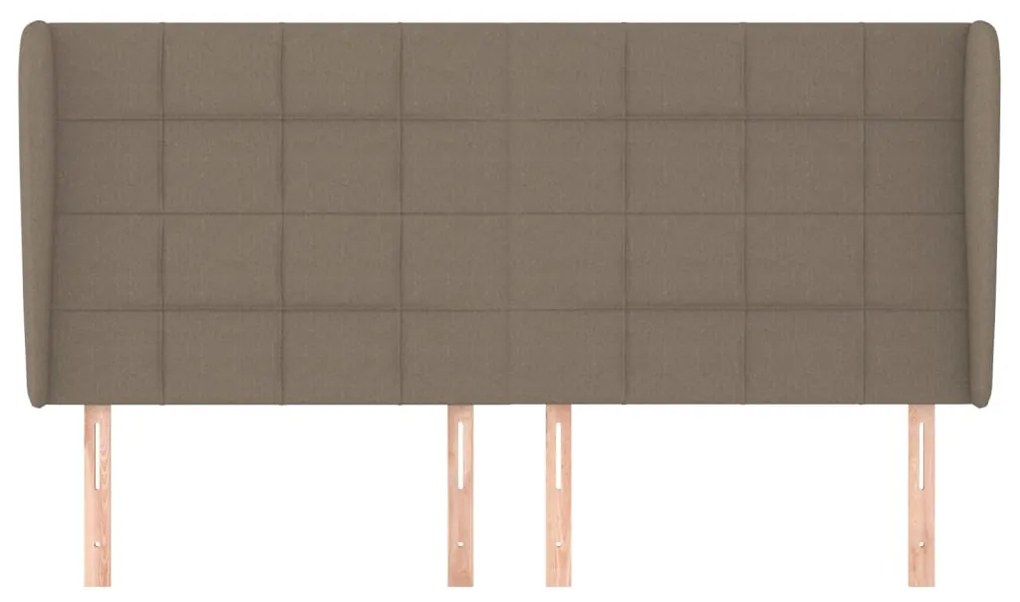 Cabeceira cama abas tecido 203x23x118/128 cm cinza-acastanhado
