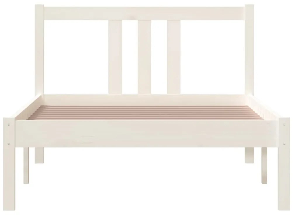 Estrutura de cama 90x200 cm madeira maciça branco