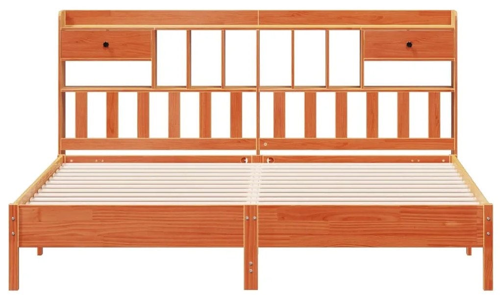 Cama com estante sem colchão 200x200 cm pinho maciço