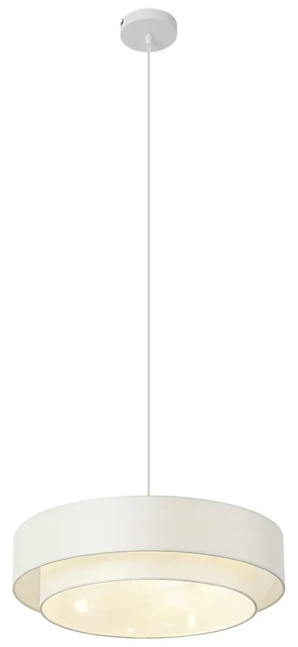 Candeeiro suspenso moderno branco 50cm 3-luzes - Drum Duo